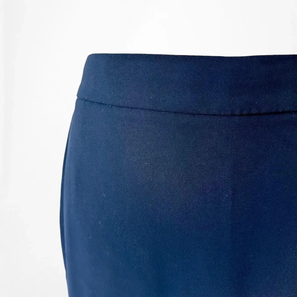 Vintage Y2K Navy Blue Knee Length Straight Pencil Bodycon Skirt W/ Slit Size S/M - Picture 7 of 7